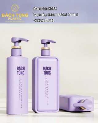 Bộ 3 Chai Nhựa HDPE 450 ml | 550 ml | 750 ml Có Vòi Nhấn