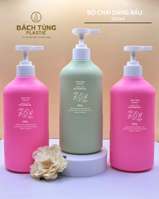 hai HDPE Sọc 2 Đầu 500ml – Màu Hồng & Xanh Mint