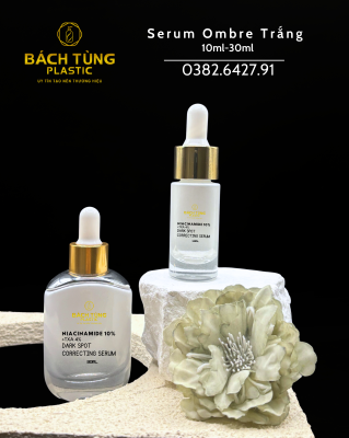 BỘ CHAI SERUM THỦY TINH OMBRE TRẮNG – 10ML | 30ML
