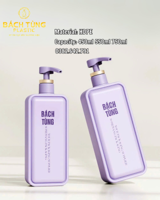 Bộ 3 Chai Nhựa HDPE 450 ml | 550 ml | 750 ml Có Vòi Nhấn