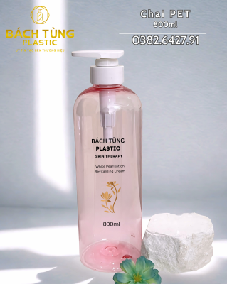 CHAI PET 8000ML – MÀU HỒNG TRONG – VÒI NHẤN FI33