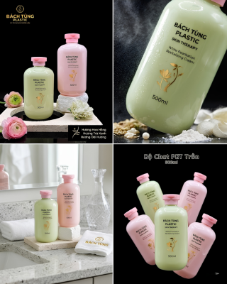 CHAI PET TRÒN 500ML – MÀU HỒNG NHẠT & XANH MINT