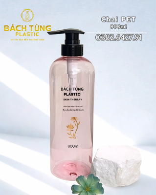 CHAI PET 8000ML – MÀU HỒNG TRONG – VÒI NHẤN FI33