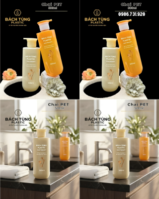 CHAI PET 500ML MÀU VÀNG | VÀNG NHẠT – KẾT HỢP NẮP FI28 MÀU VÀNG & BE