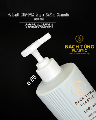 Chai HDPE Dáng Tròn Màu Xanh Xám 500ml