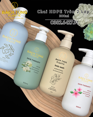 Chai HDPE Dáng Tròn 2 Lớp 300ml – Nhiều Màu