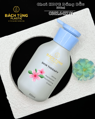 Chai HDPE Dáng Bầu Nhỏ 300ml Kèm Nắp