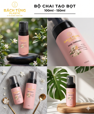 CHAI TẠO BỌT HDPE MÀU HỒNG – 100ML & 150ML