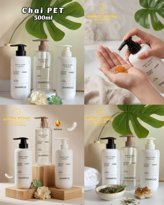 CHAI PET VAI NGANG 500ML – KẾT HỢP VÒI NHẤN FI33