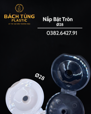Nắp Bật Tròn Be Đen FI28