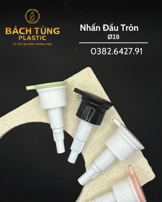 Nhấn Đầu Tròn FI28 – 4 màu Trắng | Đen | Hồng | Xanh