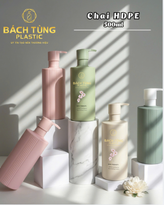 CHAI HDPE 500ML SỌC DỌC THÂN CHAI 